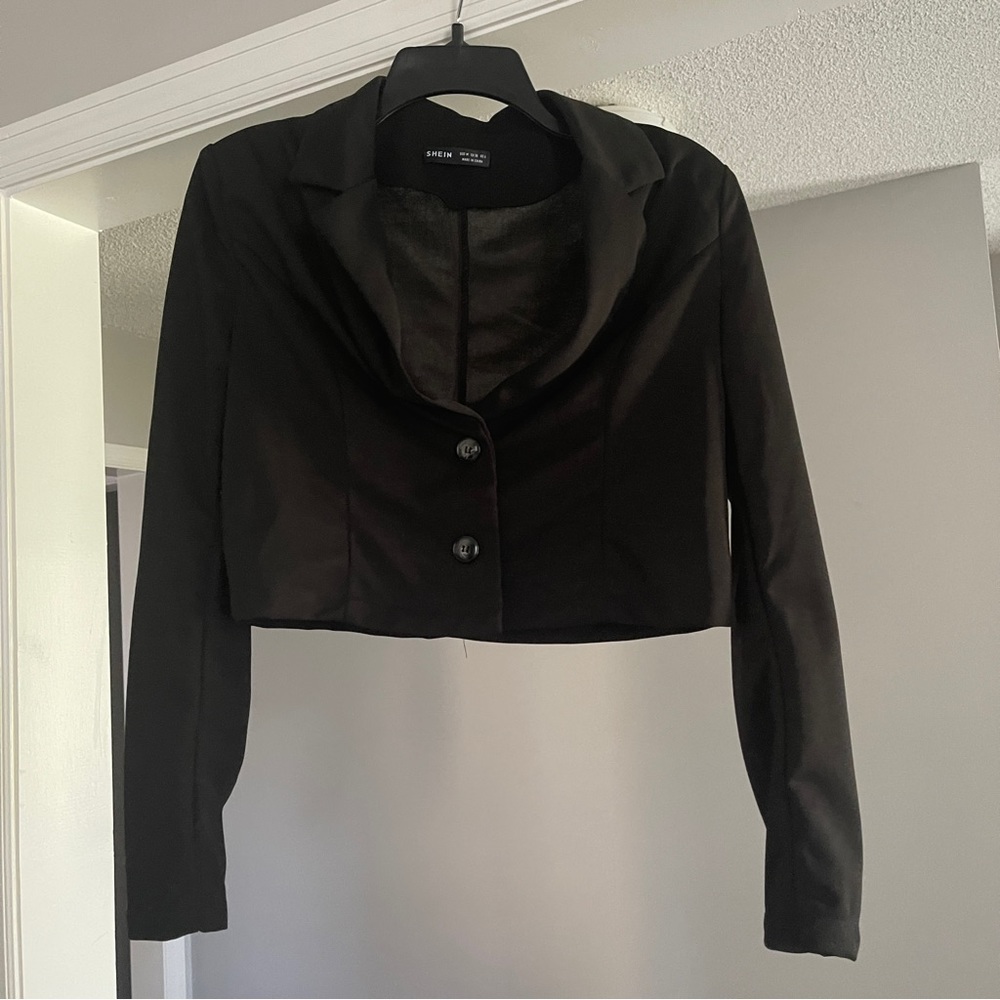 Shein cropped black blazer